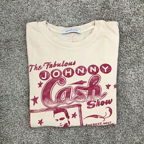 Daydreamer Johnny Cash Outlaw Music Tour Crewneck Graphic Tee - Picture 6 of 6